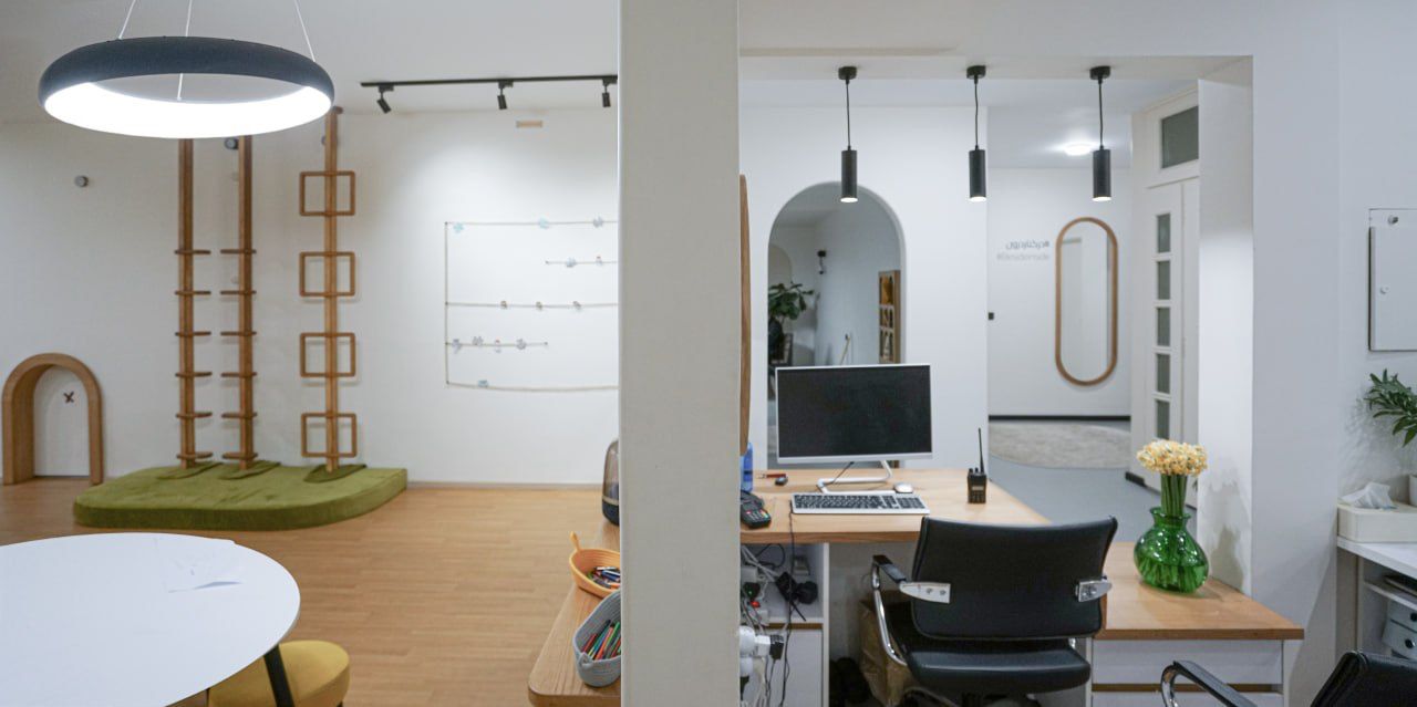 A real interior with a climbing ladder at child height